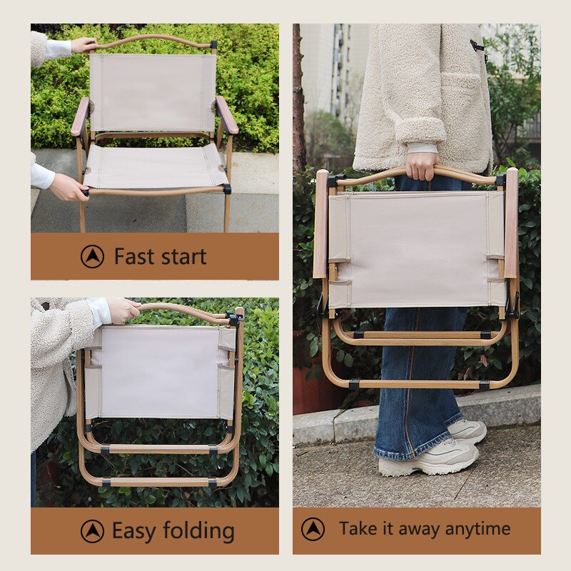 휴대용 캠핑 의자, 알루미늄 합금 목재 그레인 접이식  - Outdoor Furniture Cheap 리뷰 및 가격