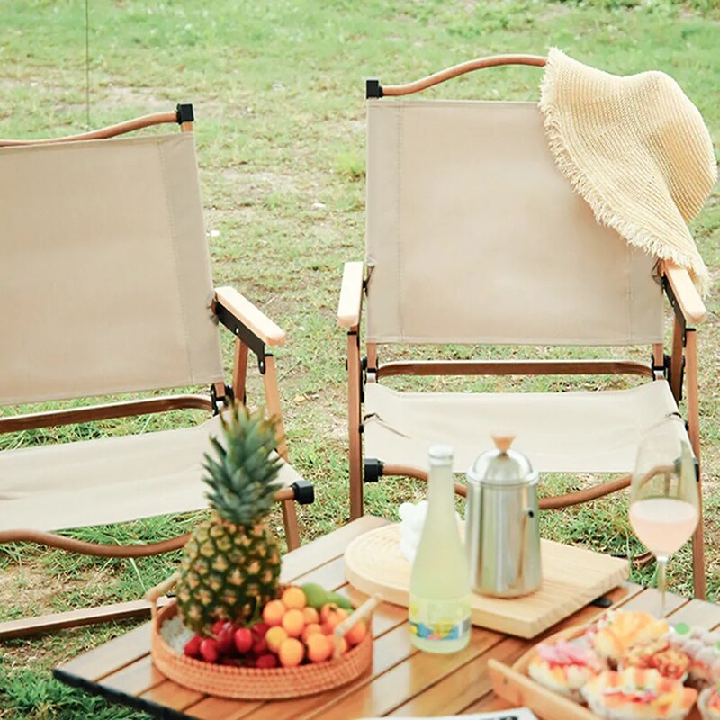 휴대용 캠핑 의자, 알루미늄 합금 목재 그레인 접이식  - Outdoor Furniture Cheap 리뷰 및 가격