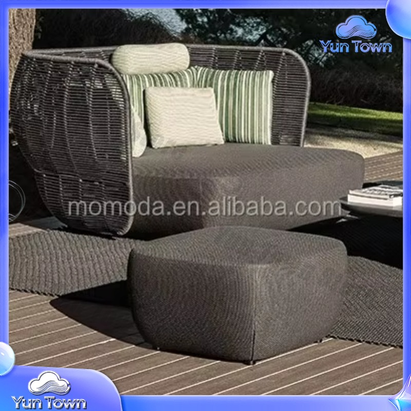 새로운 이탈리아 디자인 독특한 블랙 메탈 및 코드 로프 - Outdoor Furniture Italy 리뷰 및 가격